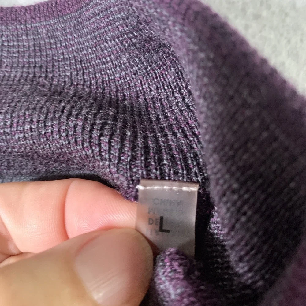 Raffi wool men's sweater vest Purple LARGE